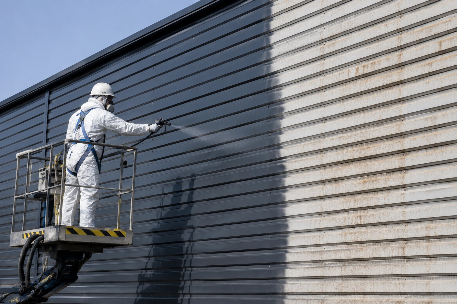 Rénovation de bardage métallique et traitement de surface industrielle